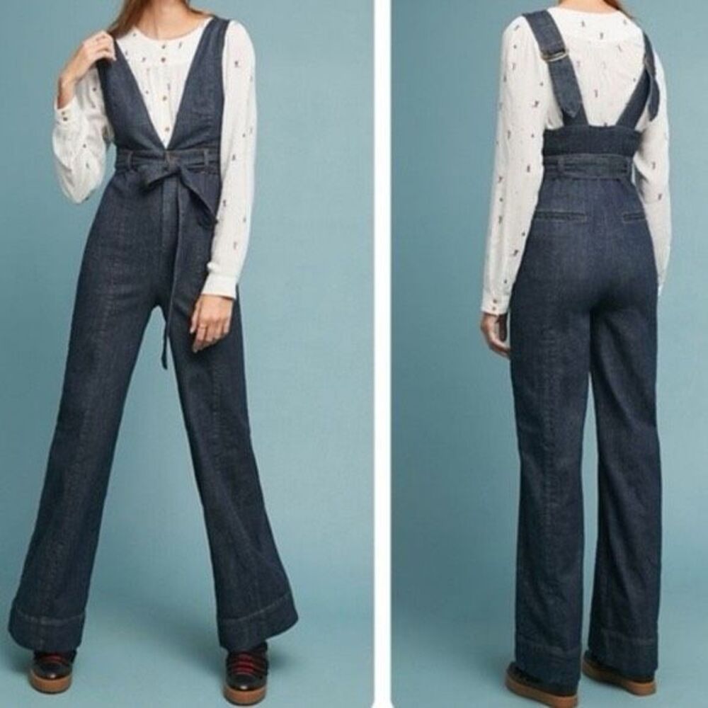 Anthropologie Pilcro Denim Jumpsuit Size 4 Wide Leg - Picture 2 of 7